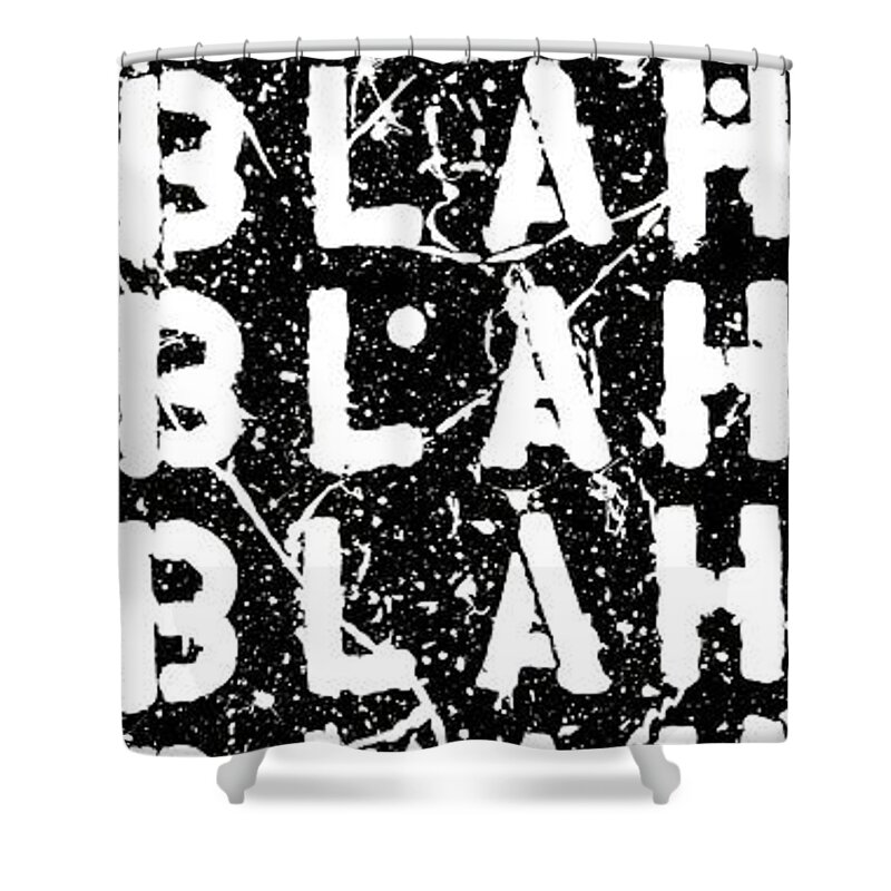 Blah Blah Blah Shower Curtain featuring the painting Blah Blah Blah by Ducksy 