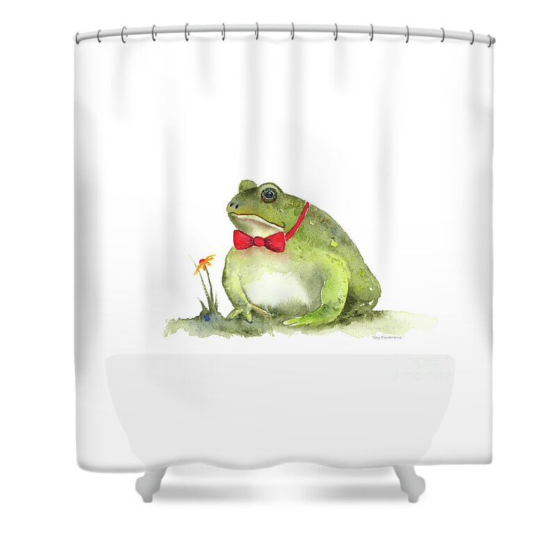 Frog Shower Curtain featuring the painting Blind Date by Amy Kirkpatrick