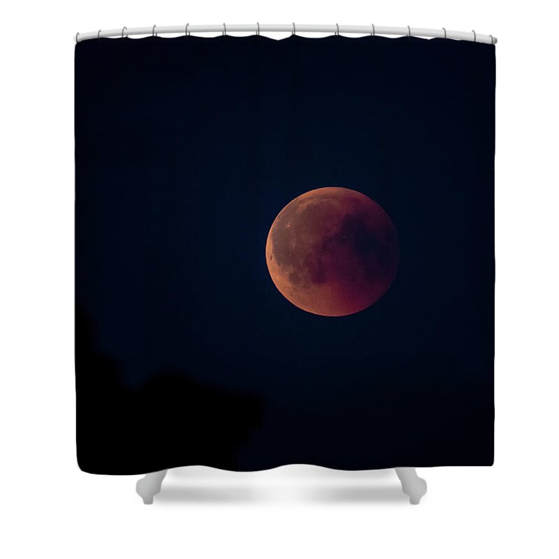Blood Moon Shower Curtain featuring the photograph Blood Moon by Torbjorn Swenelius