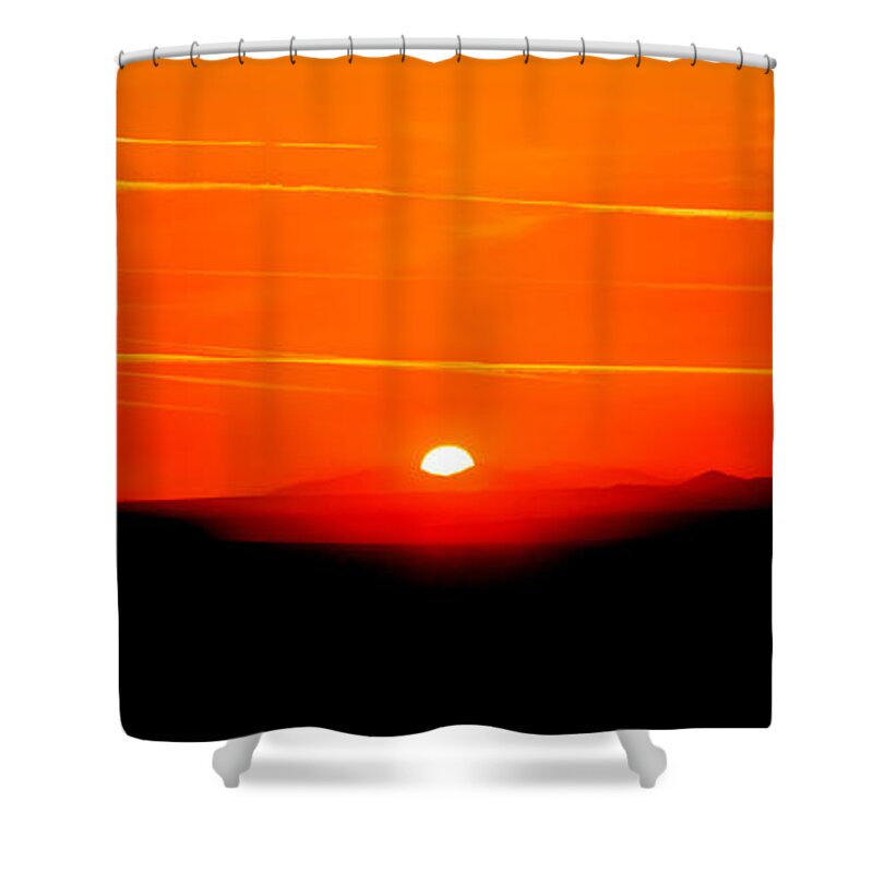 Los Angeles Shower Curtain featuring the photograph Blood Red Sunset by Az Jackson