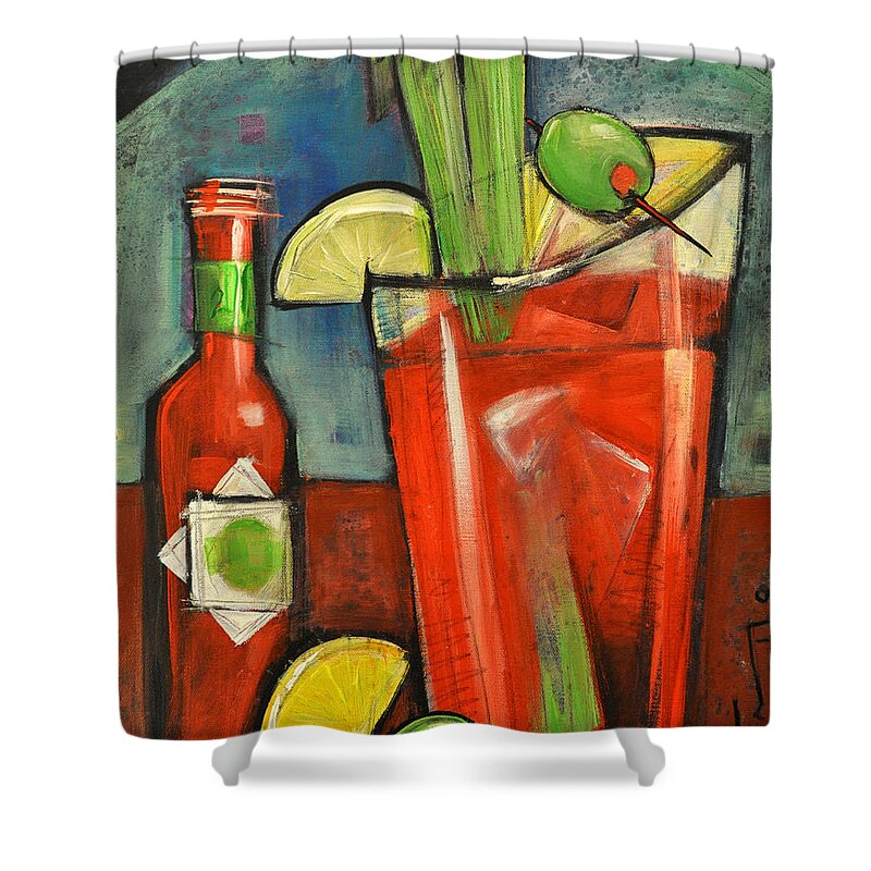 Bloody Mary Shower Curtain featuring the painting Bloody Mary by Tim Nyberg