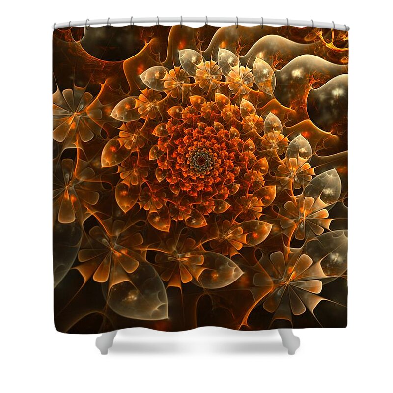 Fractal Shower Curtain featuring the digital art Bloom of Beauty by Amorina Ashton