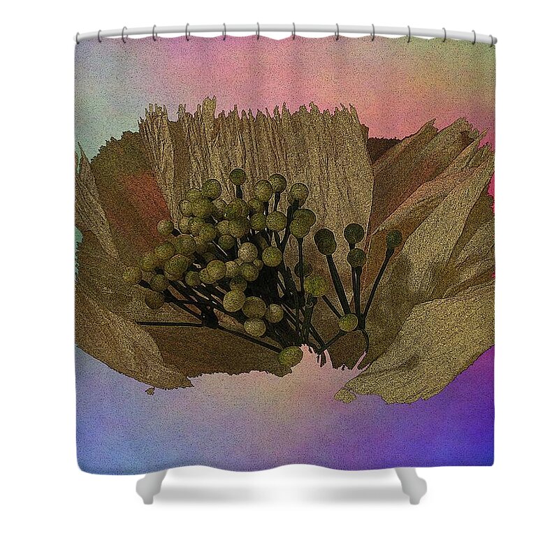 Abstract Shower Curtain featuring the digital art Blooming 2 by Tim Allen