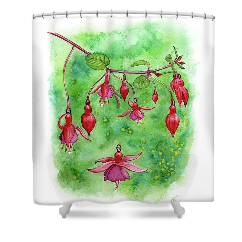 Tree Shower Curtain featuring the painting Blossom Fairies by Norman Klein