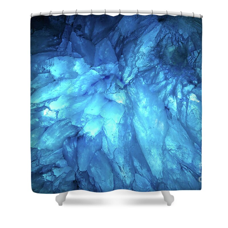 Blue Shower Curtain featuring the photograph Blue Agate by Nicholas Burningham