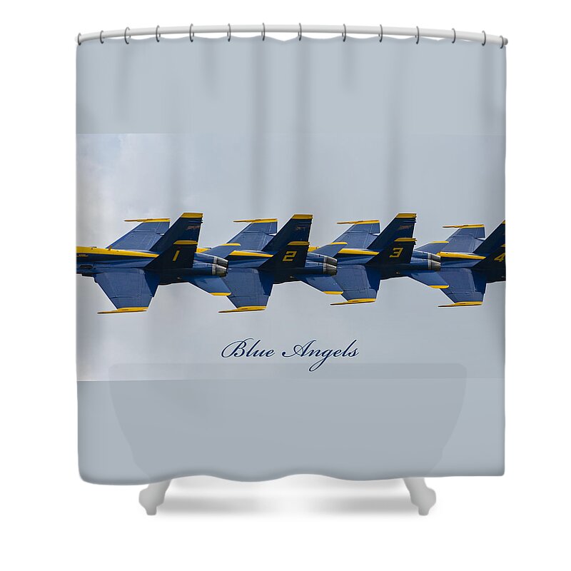 Blue Angels 10 Shower Curtain featuring the photograph Blue Angels 10 by Susan McMenamin