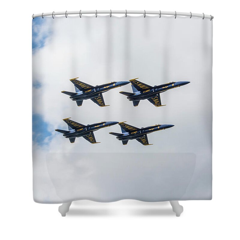 Dangerous Shower Curtain featuring the photograph Blue Angels 2 by Pelo Blanco Photo