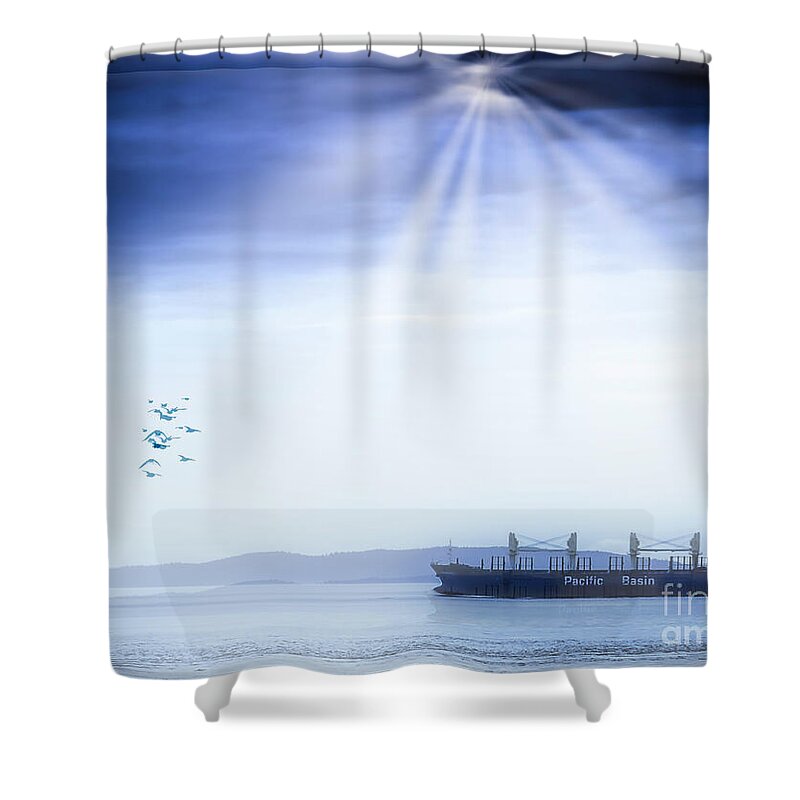 Boat Shower Curtain featuring the photograph Blue Basin by Barry Weiss