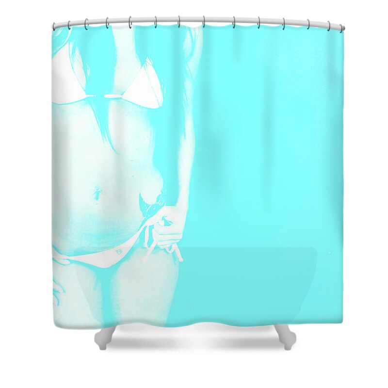 Bikini Shower Curtain featuring the photograph Blue Bikini by La Dolce Vita