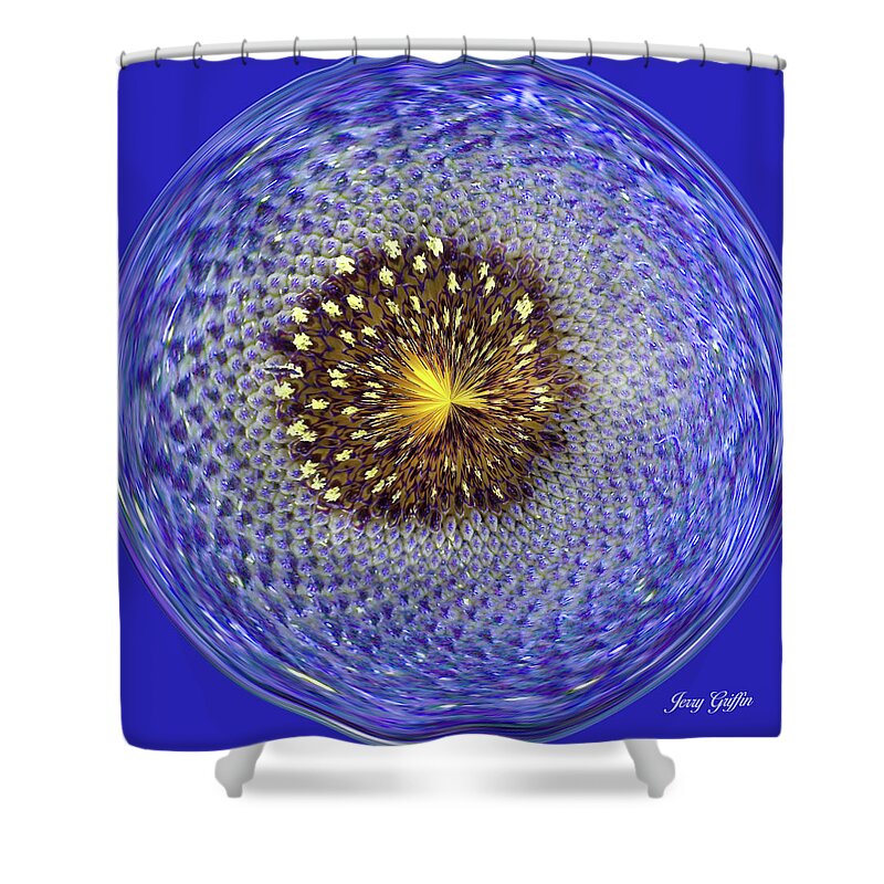Blue Shower Curtain featuring the digital art Blue Bowl by Jerry Griffin