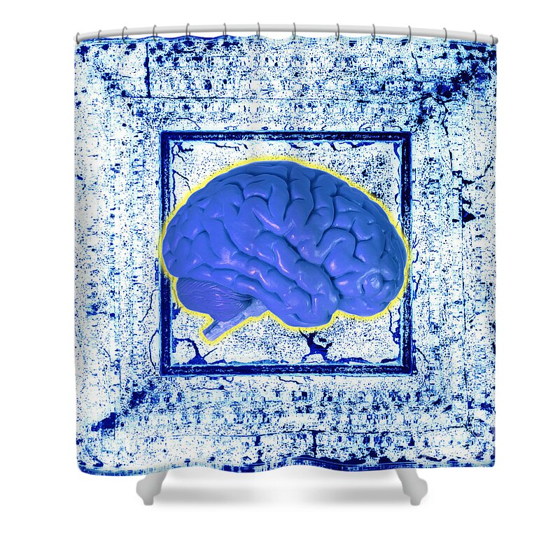Brain Shower Curtain featuring the photograph Blue Brain by George Mattei