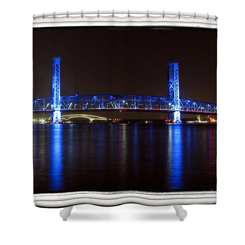 Blue Shower Curtain featuring the photograph Blue Bridge of Jacksonville by Farol Tomson