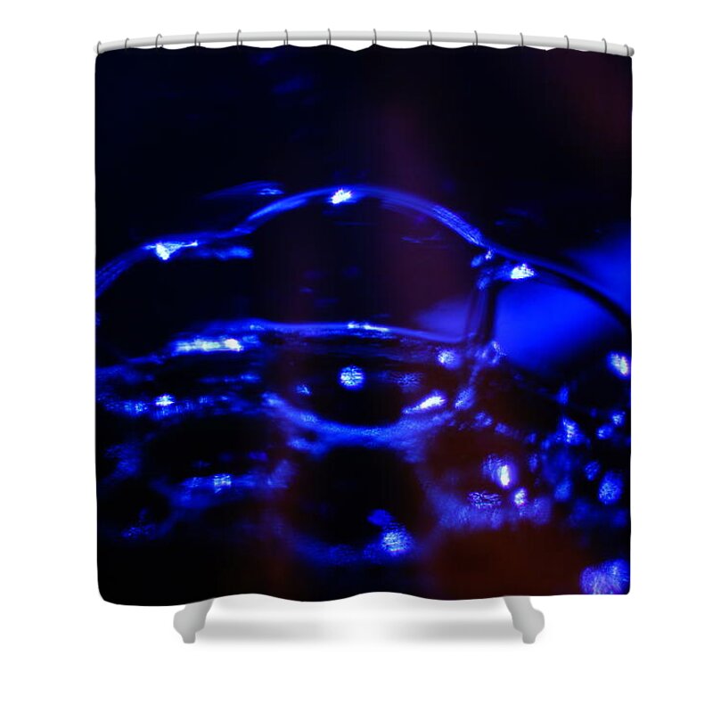 Bubbles Shower Curtain featuring the digital art Blue Bubbles by Jana Russon