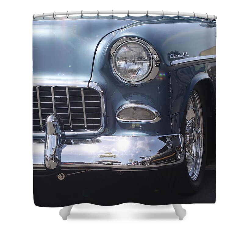 Blue Shower Curtain featuring the photograph Blue Chevrolet by Jeff Floyd CA