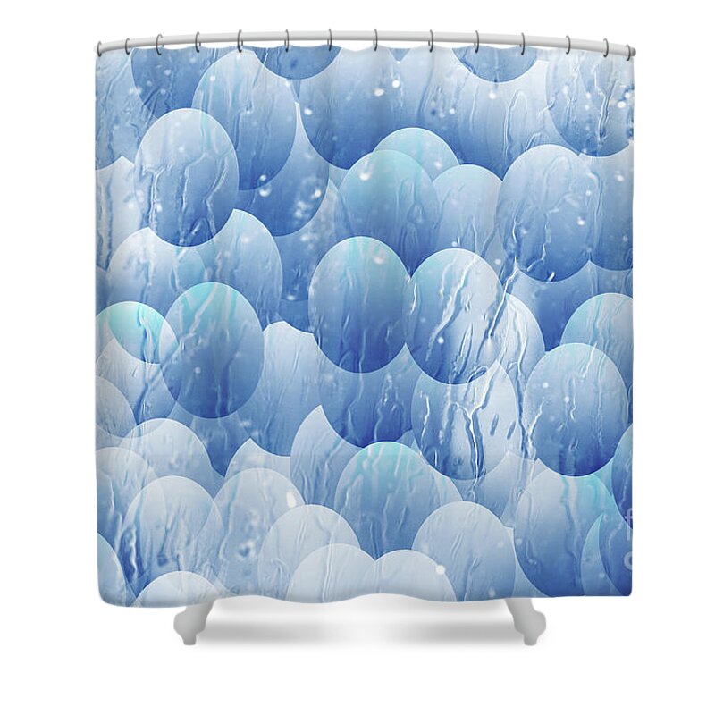 Abstract Shower Curtain featuring the photograph Blue eggs - abstract background by Michal Boubin