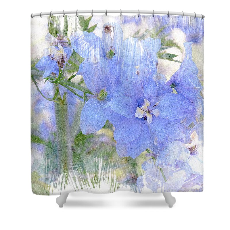 Blue Shower Curtain featuring the photograph Blue Flower Fantasy by Michele A Loftus