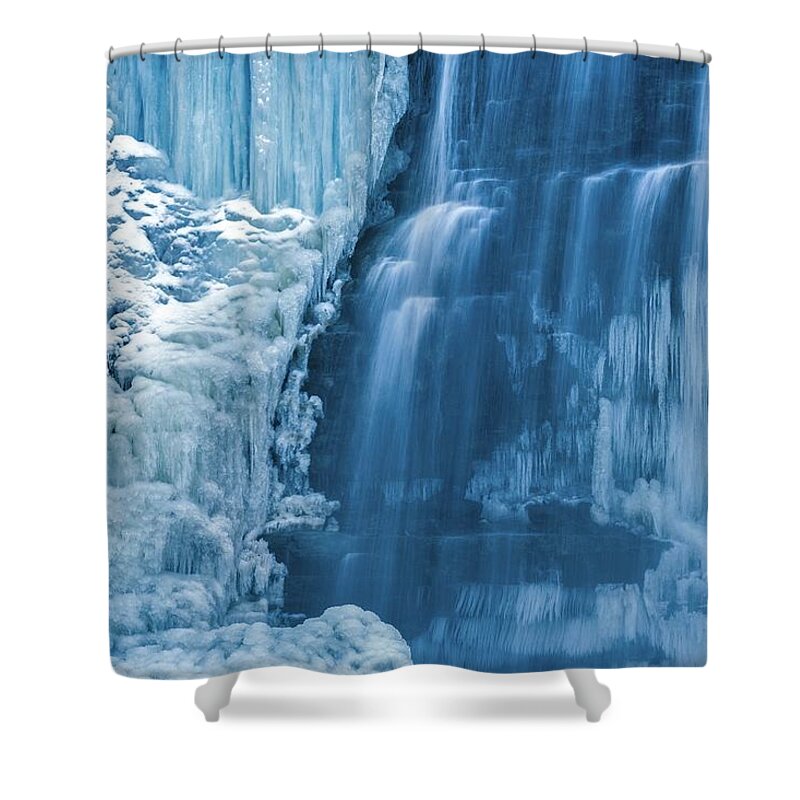 Tiffany Falls Shower Curtain featuring the photograph Blue Ice by Karl Anderson