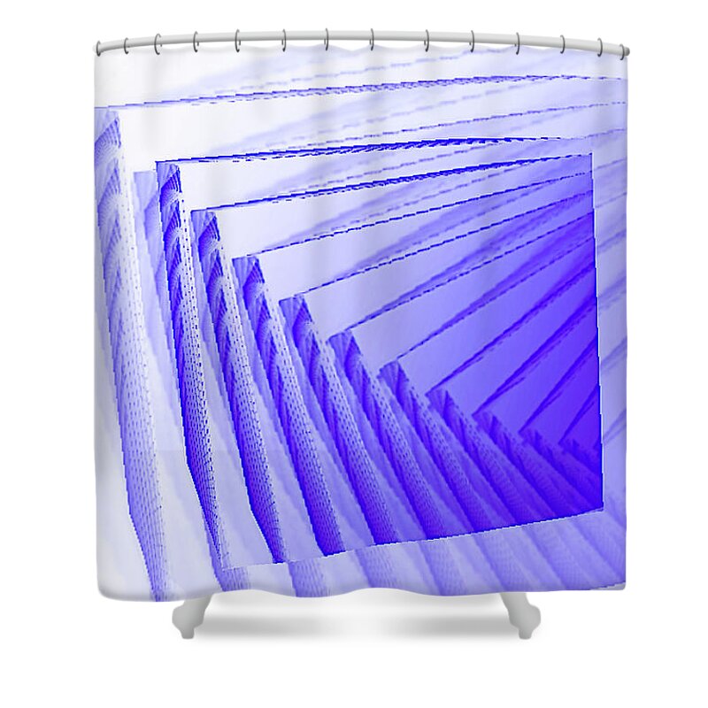 Blue Digital Art Shower Curtain featuring the digital art Blue ILLusion by Toni Somes