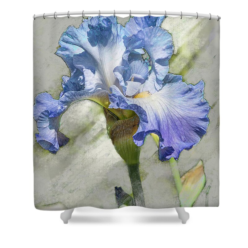 5dmkiv Shower Curtain featuring the digital art Blue Iris 2 by Mark Mille