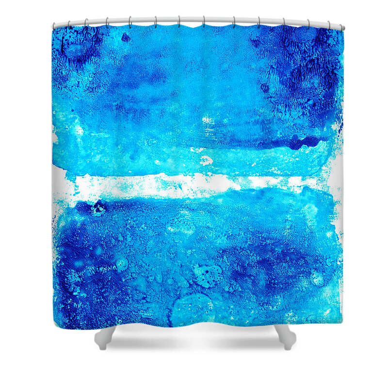 Blue Modern Art - Two Pools - Sharon Cummings Shower Curtain for Sale ...