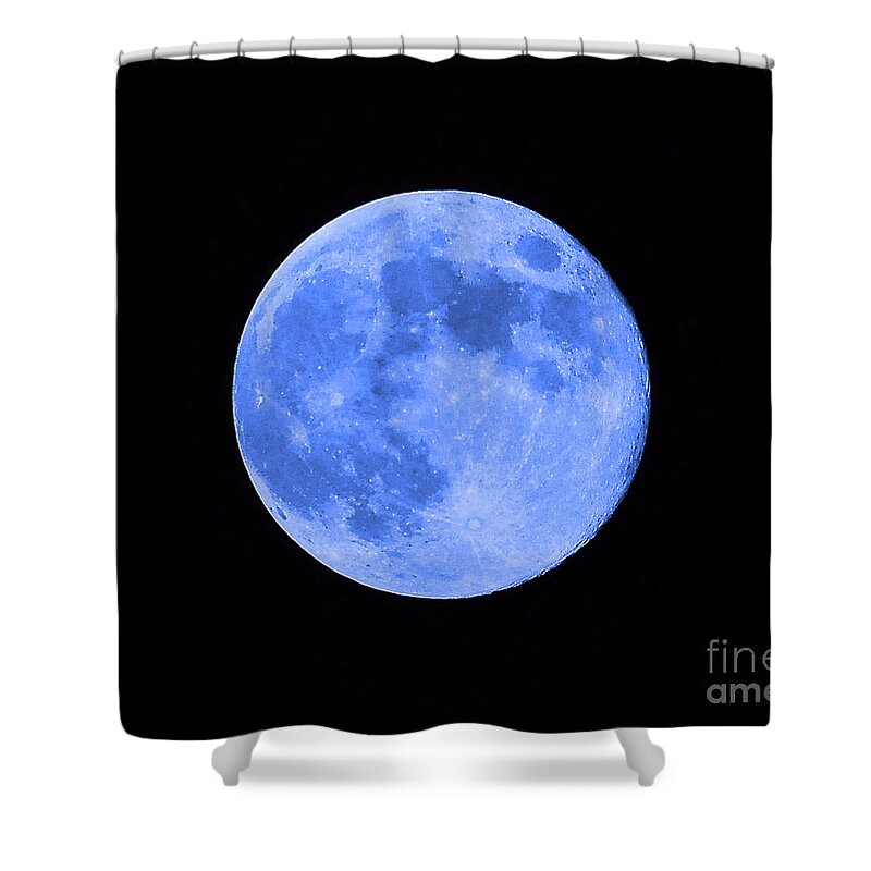 Blue Moon Shower Curtain featuring the photograph Blue Moon Close Up by Al Powell Photography USA