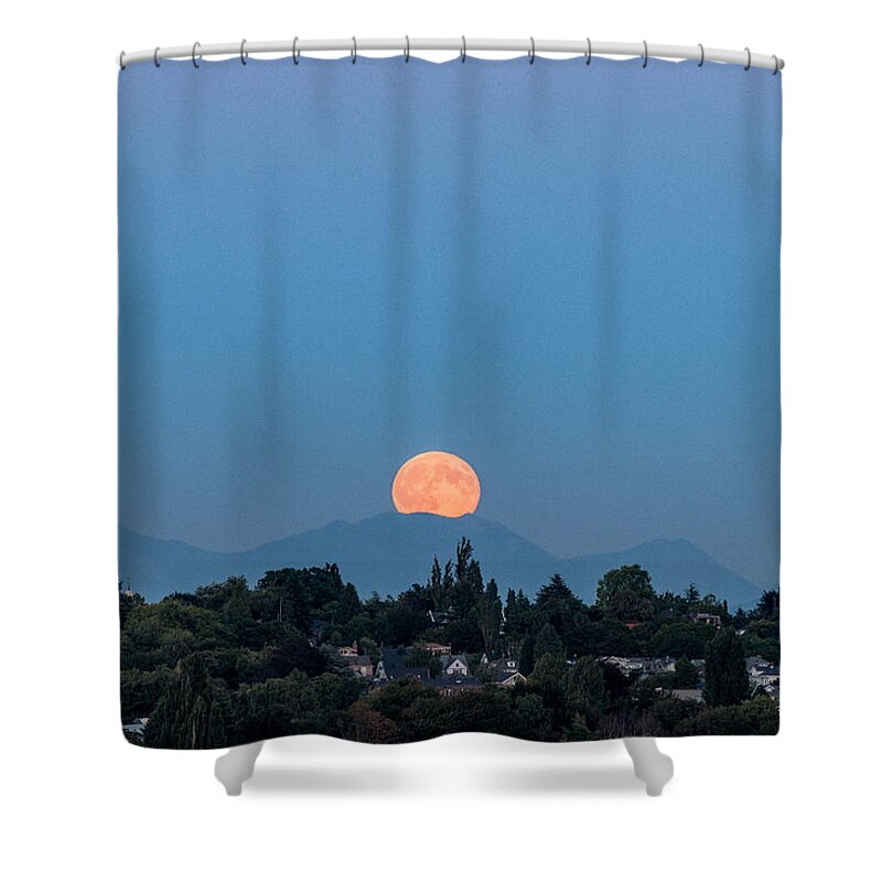 Moon Rise Shower Curtain featuring the photograph Blue Moon.2 by E Faithe Lester