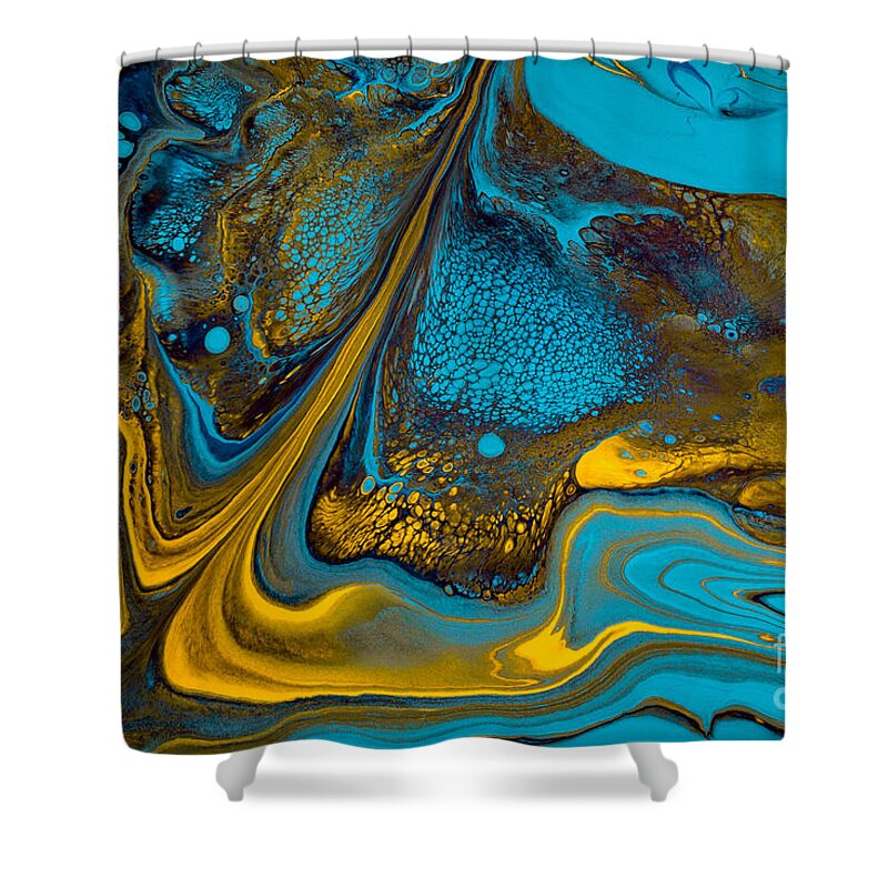 Abstract Shower Curtain featuring the painting Blue Mountain by Patti Schulze