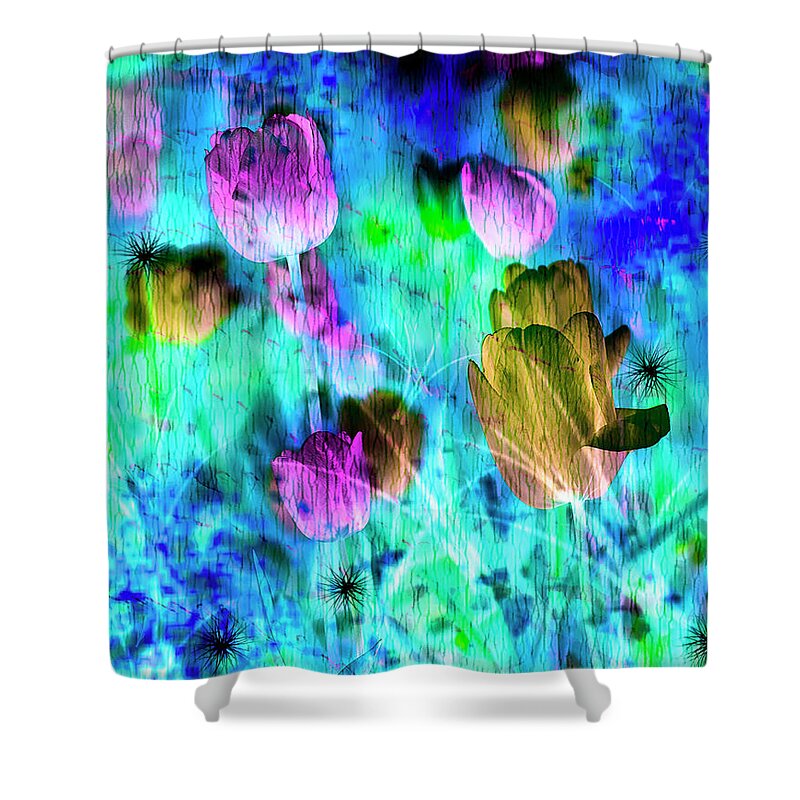 Mystic Tulip Sound Shower Curtain featuring the digital art Mysterious Tulip Sound by Silva Wischeropp