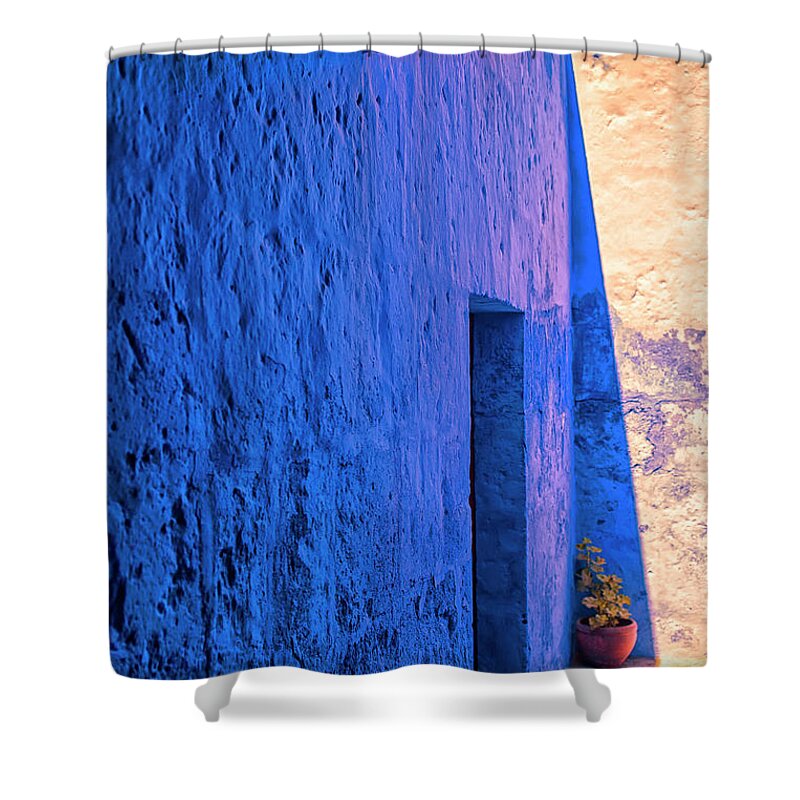 Blue Shower Curtain featuring the photograph Blue Peru by Patricia Hofmeester