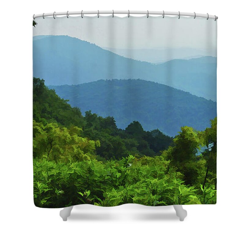 Blue Ridge Mountains Shower Curtain featuring the photograph Blue Ridge Mountain Layers by Kerri Farley