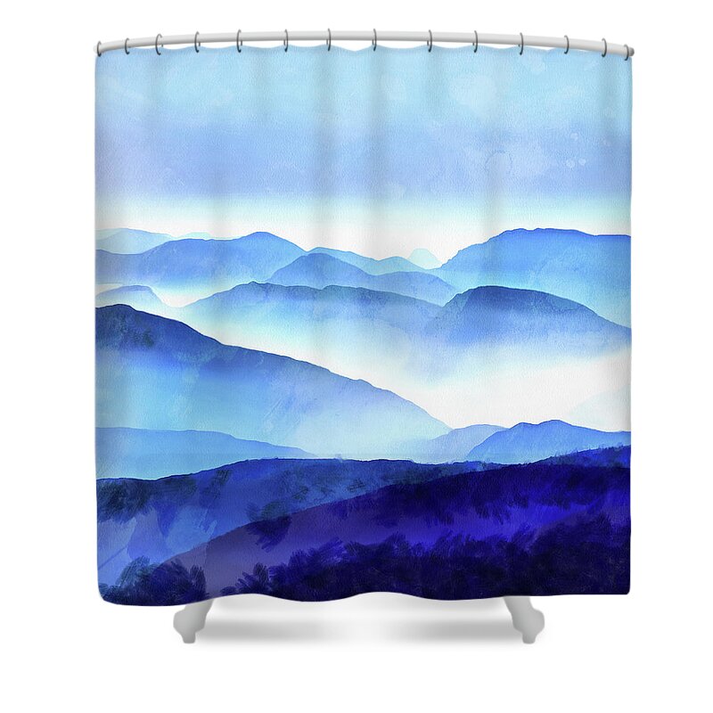 Painting Shower Curtain featuring the photograph Blue Ridge Mountains by Edward Fielding