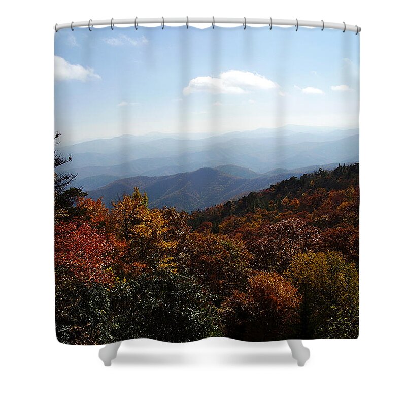Blue Ridge Mountains Shower Curtain featuring the photograph Blue Ridge Mountains by Flavia Westerwelle