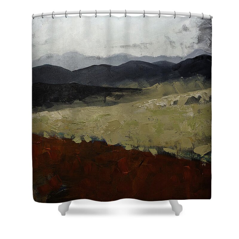 Blue Ridge Mountains Shower Curtain featuring the painting Blue Ridge Mountains Painting North Carolina by Gray Artus