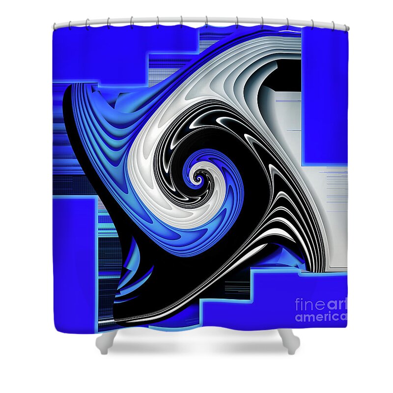 Fantasy Shower Curtain featuring the digital art Blue River by Shadowlea Is