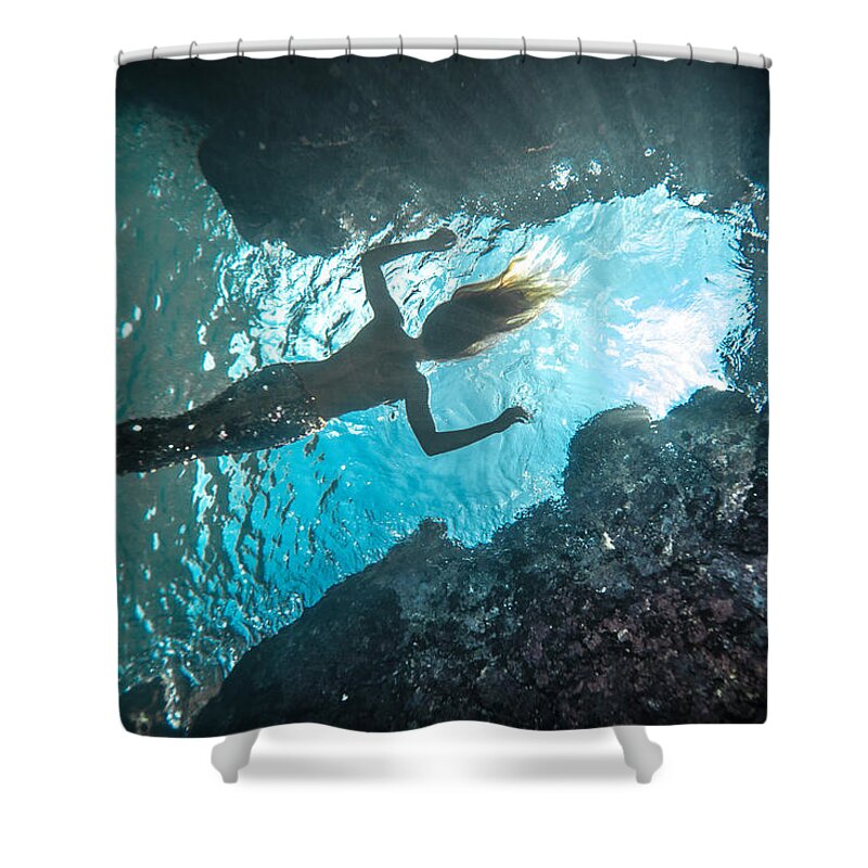 Mermaid Shower Curtain featuring the photograph Blue Room by Leonardo Dale