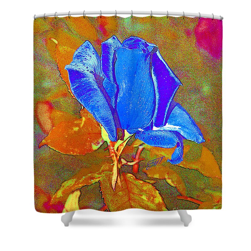 Rose Shower Curtain featuring the photograph Blue rose by Art by Magdalene