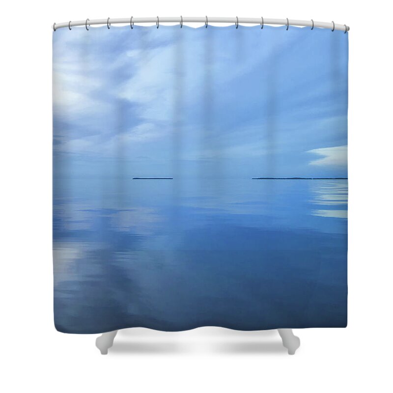 Seascape Shower Curtain featuring the photograph Blue Serenity by Louise Lindsay