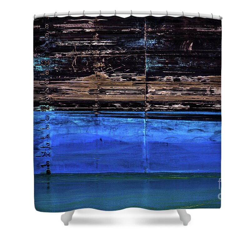 Tanker Shower Curtain featuring the photograph Blue Tanker by Doug Sturgess