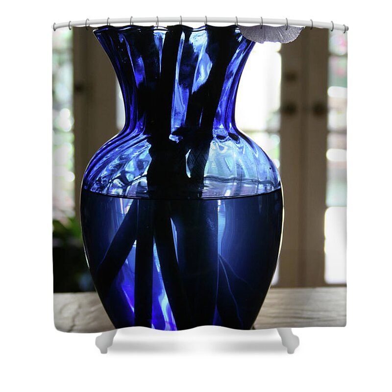 Vase Shower Curtain featuring the photograph Blue vase by Marna Edwards Flavell