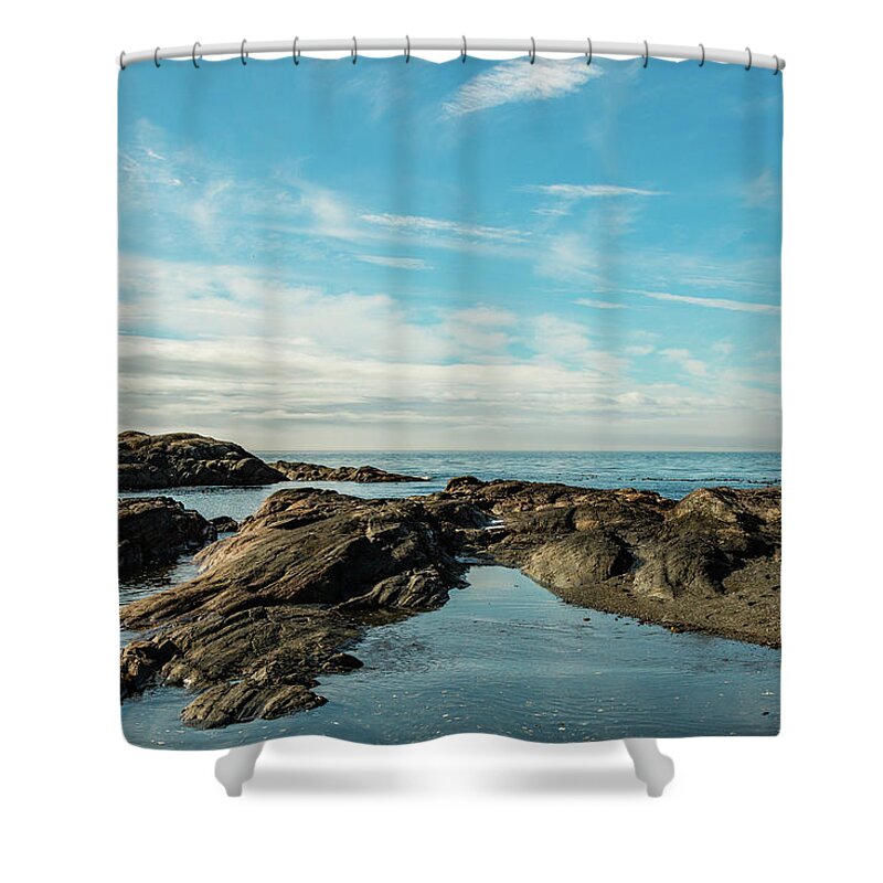 Coastal Landscapes Shower Curtain featuring the photograph Blue Water by Claude Dalley