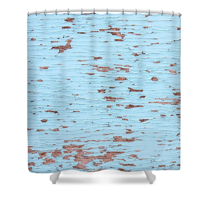 Abstract Shower Curtain featuring the photograph Blue wooden background by Michalakis Ppalis