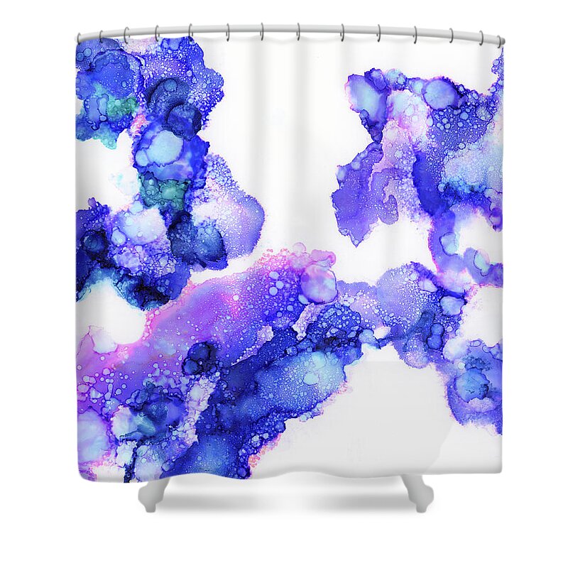 Blue Shower Curtain featuring the painting Blueberry Blush by Tamara Nelson