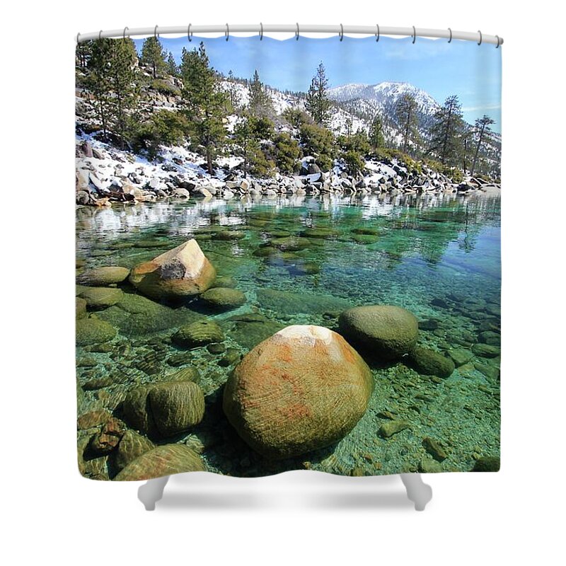 Lake Tahoe Shower Curtain featuring the photograph Bluebird Clarity by Sean Sarsfield
