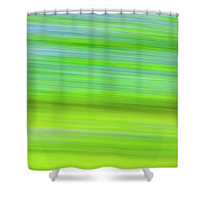 Austin Shower Curtain featuring the photograph Bluebonnet Blur by Raul Rodriguez