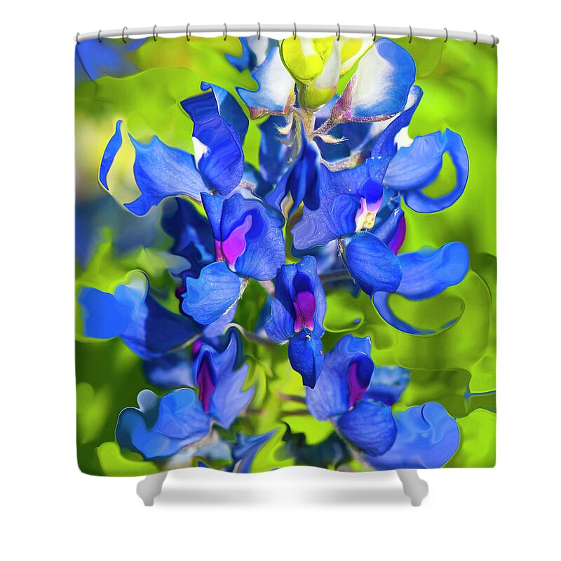 Flower Shower Curtain featuring the photograph Bluebonnet Fantasy by Stephen Anderson