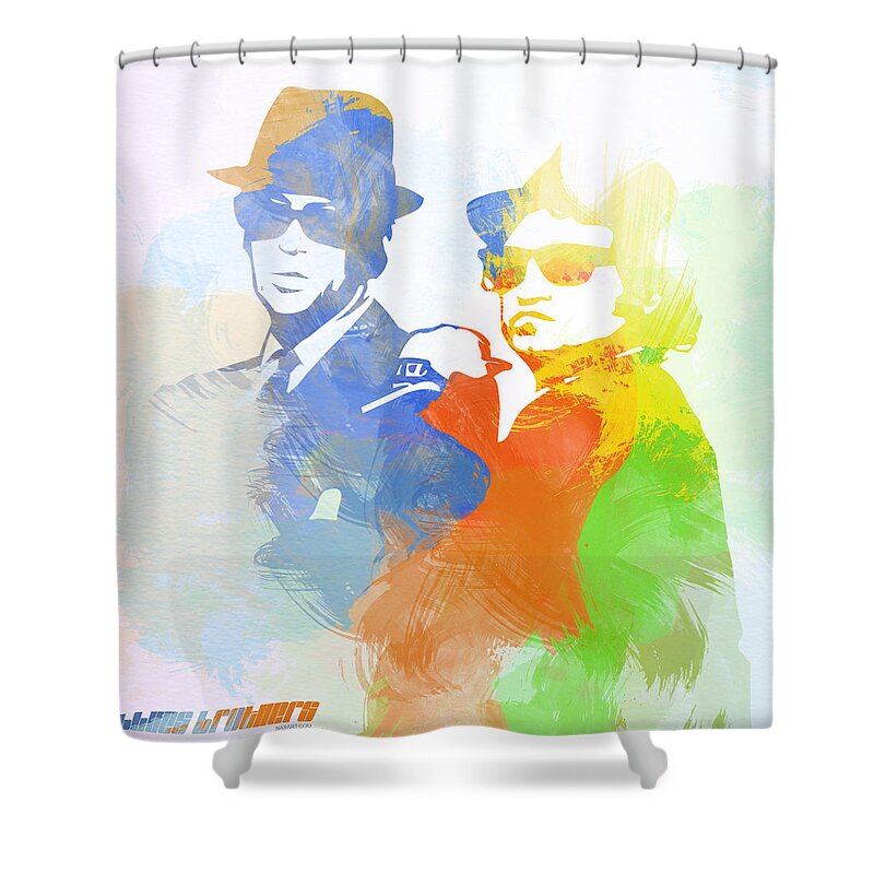 Blues Brothers Posters. Music Posters Shower Curtain featuring the digital art Blues Brothers by Naxart Studio