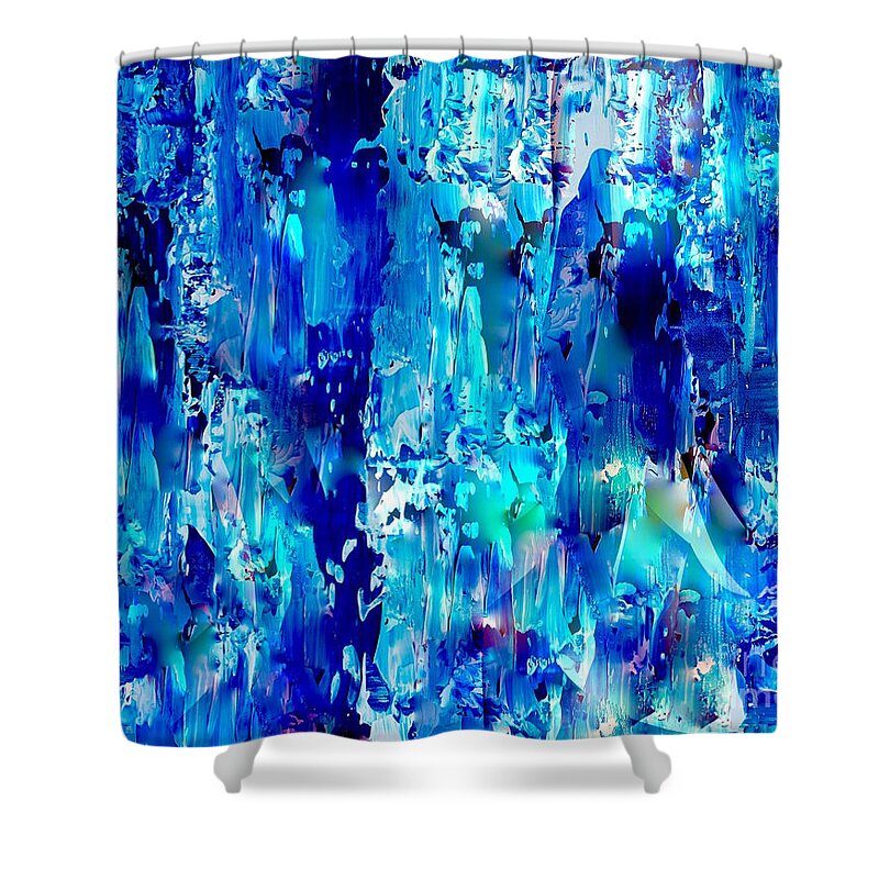 Abstract Shower Curtain featuring the painting Blues Festival by Catalina Walker