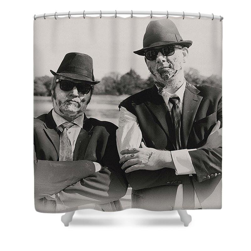 Zombie Walk Shower Curtain featuring the photograph Blues Walkers by Art Cole