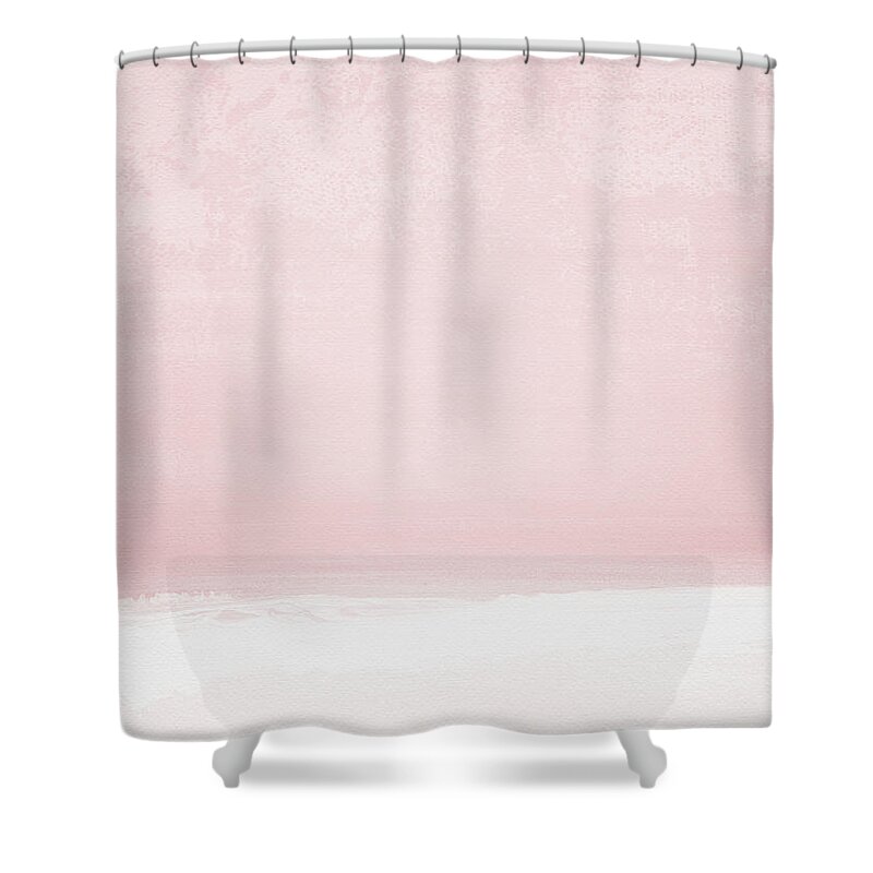 Pink Shower Curtain featuring the painting Blush Sunset- Art by Linda Woods by Linda Woods