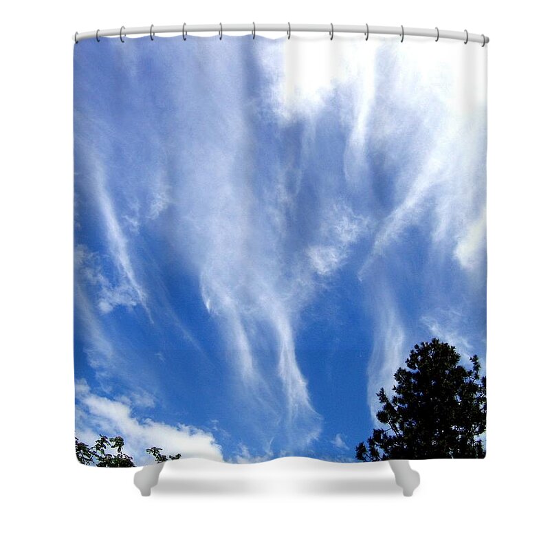 Sky Shower Curtain featuring the photograph Blustery Sky by Will Borden